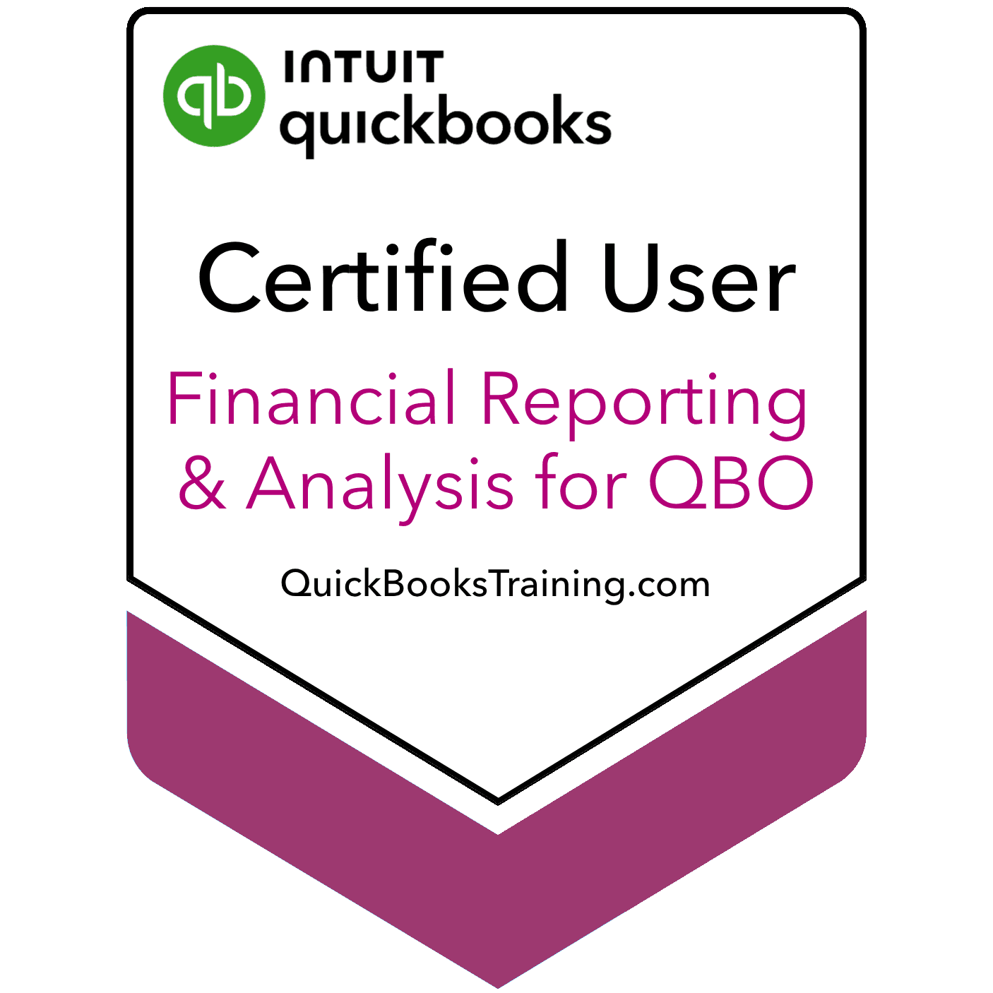 QBO Reporting Specialist certification badge