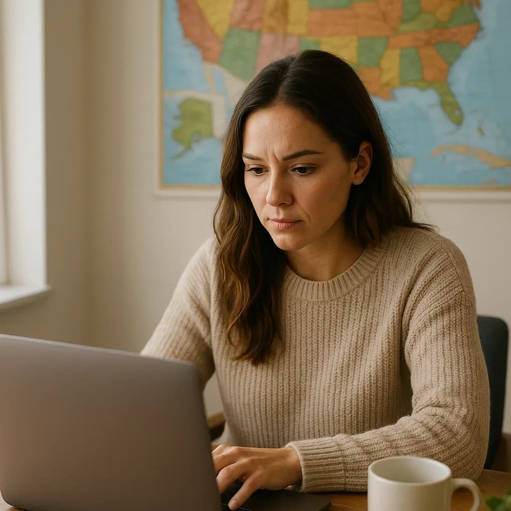 Professional attending a live online QuickBooks class from home